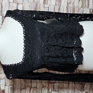 La Peche Brand New Elegant Black Lace Women's Top